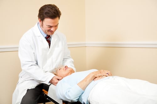 Alachua chiropractor performing an adjustment for Neck Pain